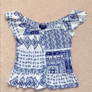 Sirens Ruffled Button Down Crop Top